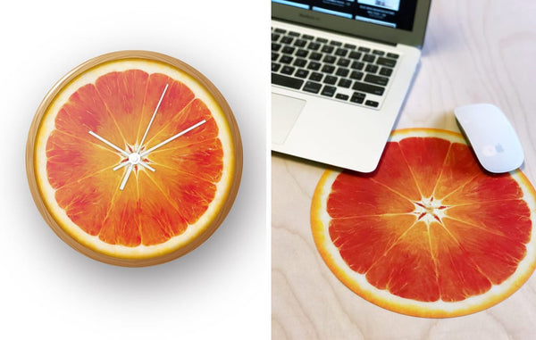 Introducing Mousepads! Juicy designs so fresh, we put them on clocks too.