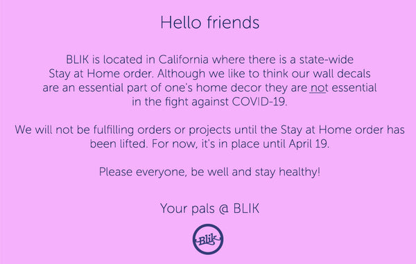 An important update from your pals at BLIK.