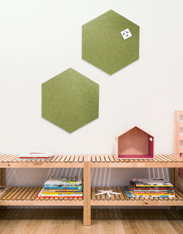 Hexagon Pinboard, Small in Moss
