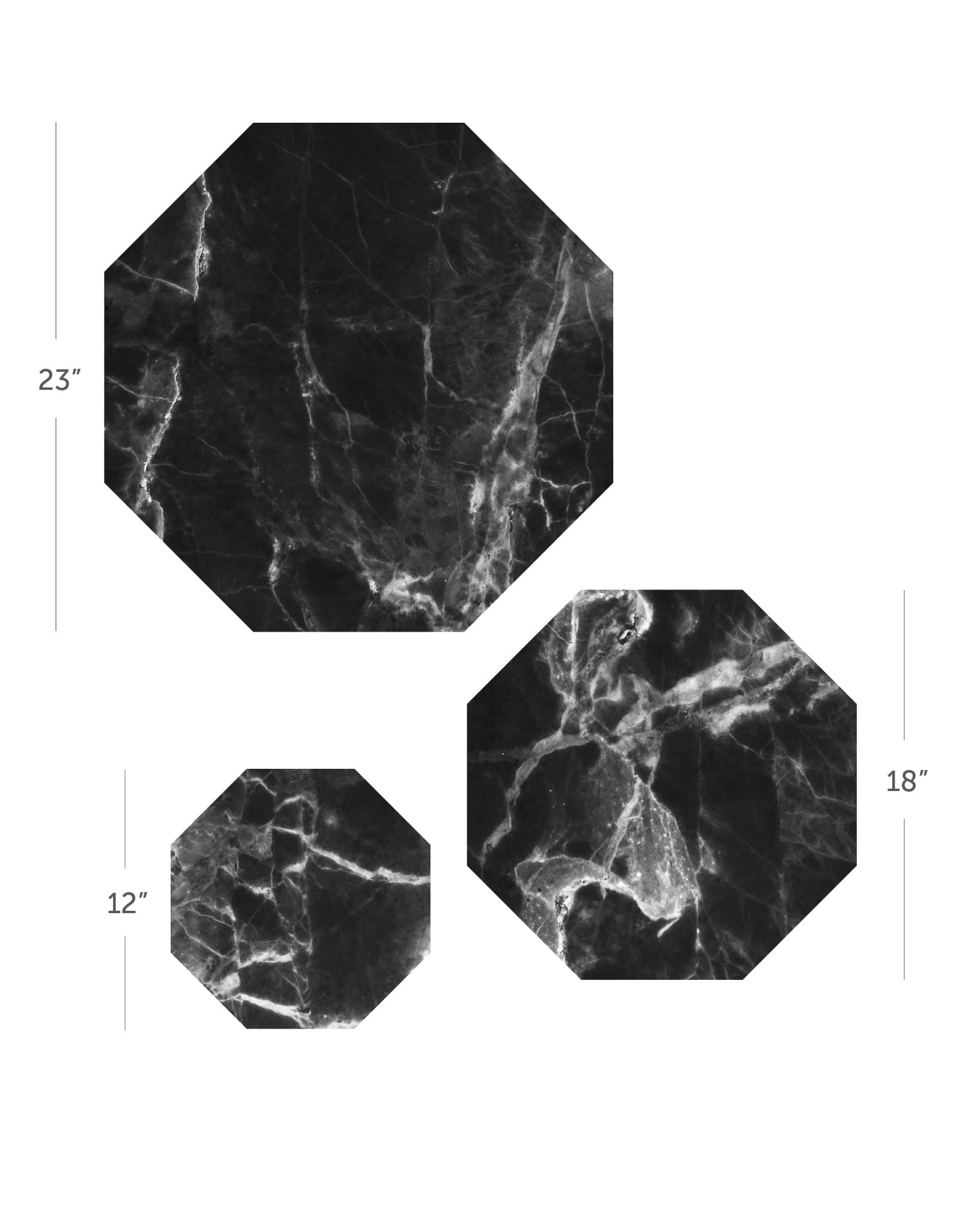 Black Marble Dry Erase - Octagon