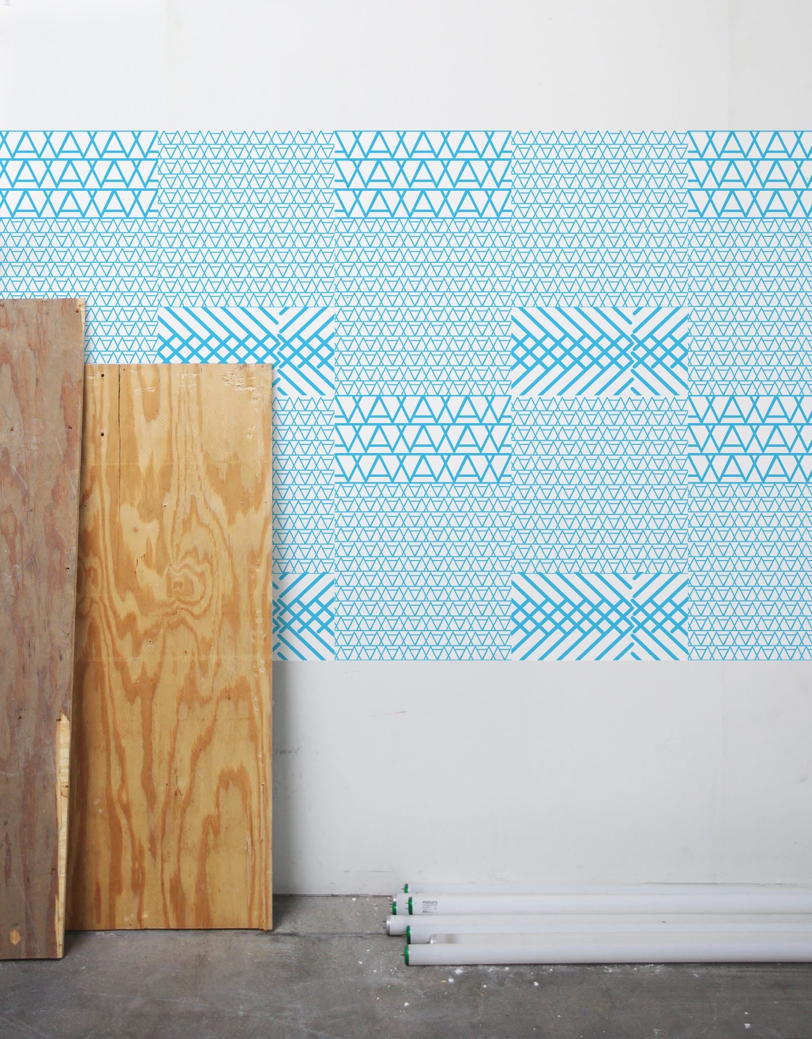 Blue Cross Mountain Pattern Wall Tiles