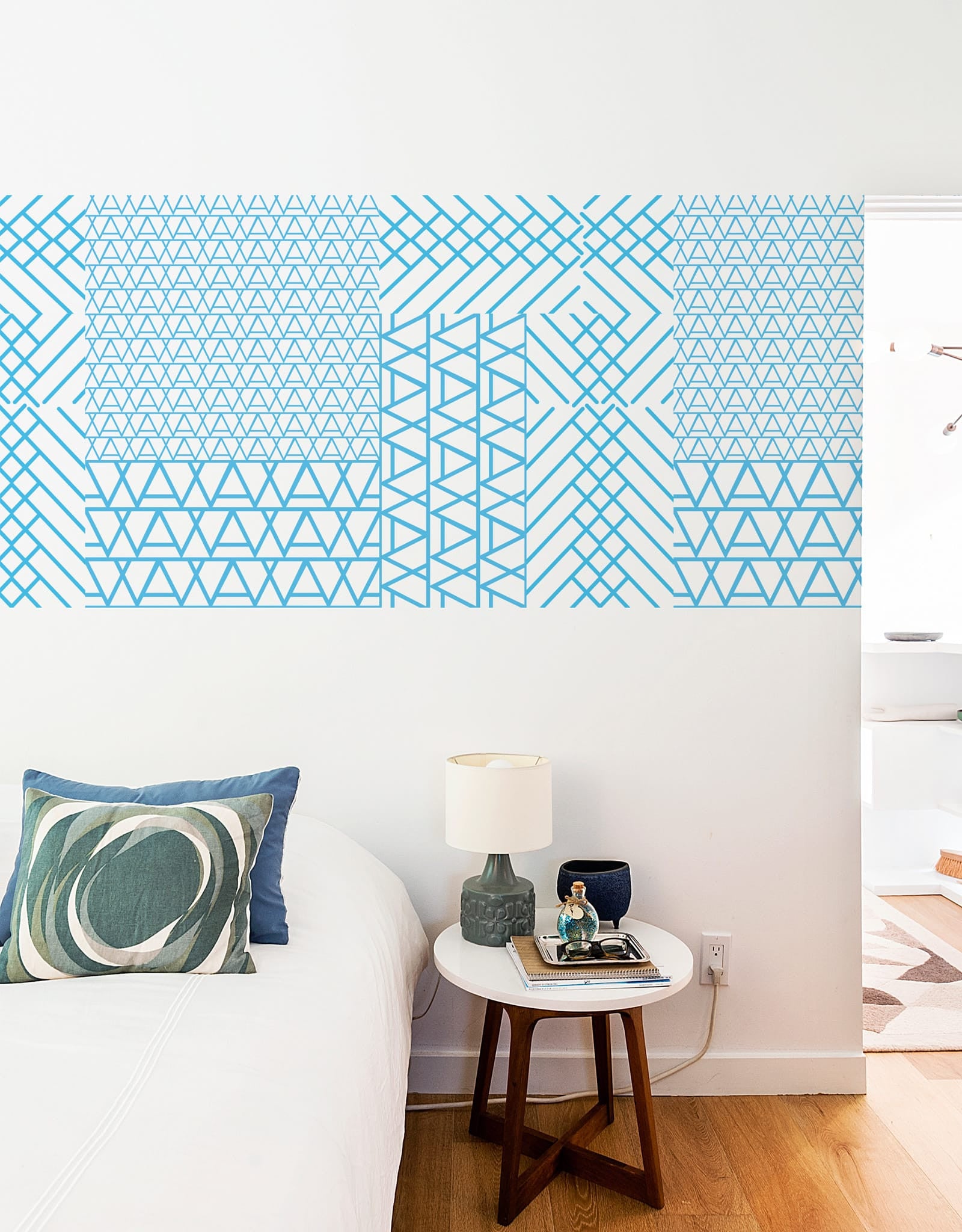 Blue Cross Mountain Pattern Wall Tiles