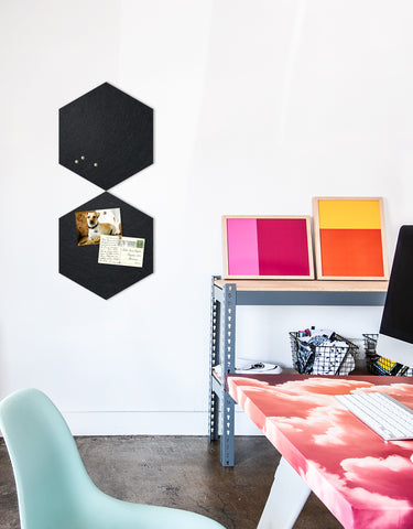 Hexagon Pinboard, Small in Black