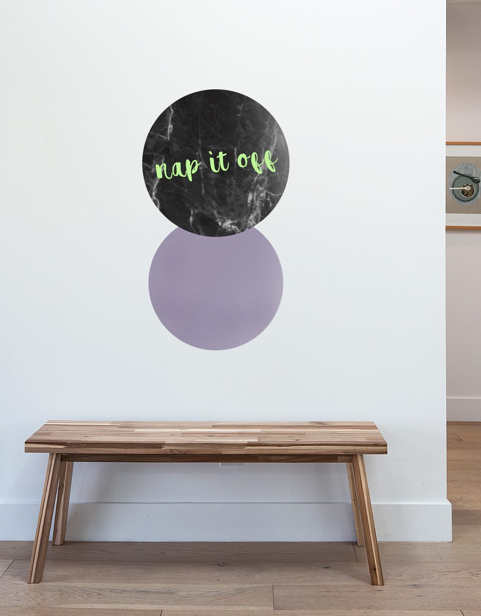 Black Marble Dry Erase - Circle