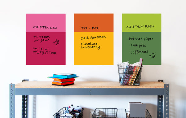 All the right hues: Color Block Dry Erase wall decals.