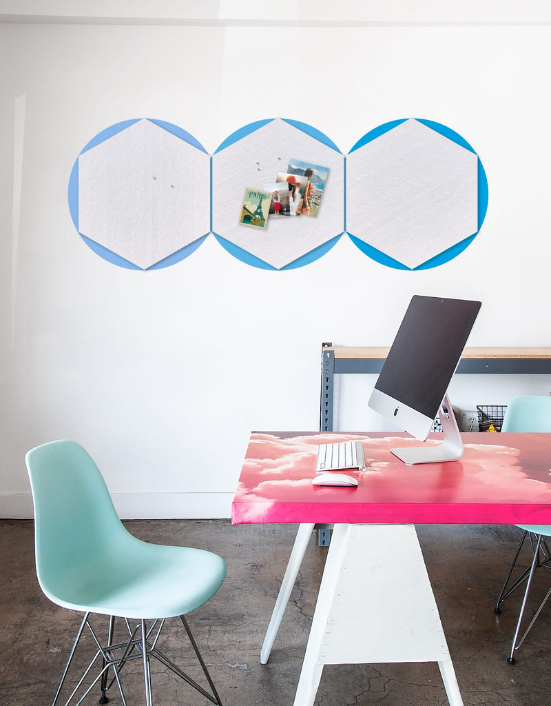 Hexagon Pinboard, Large in White