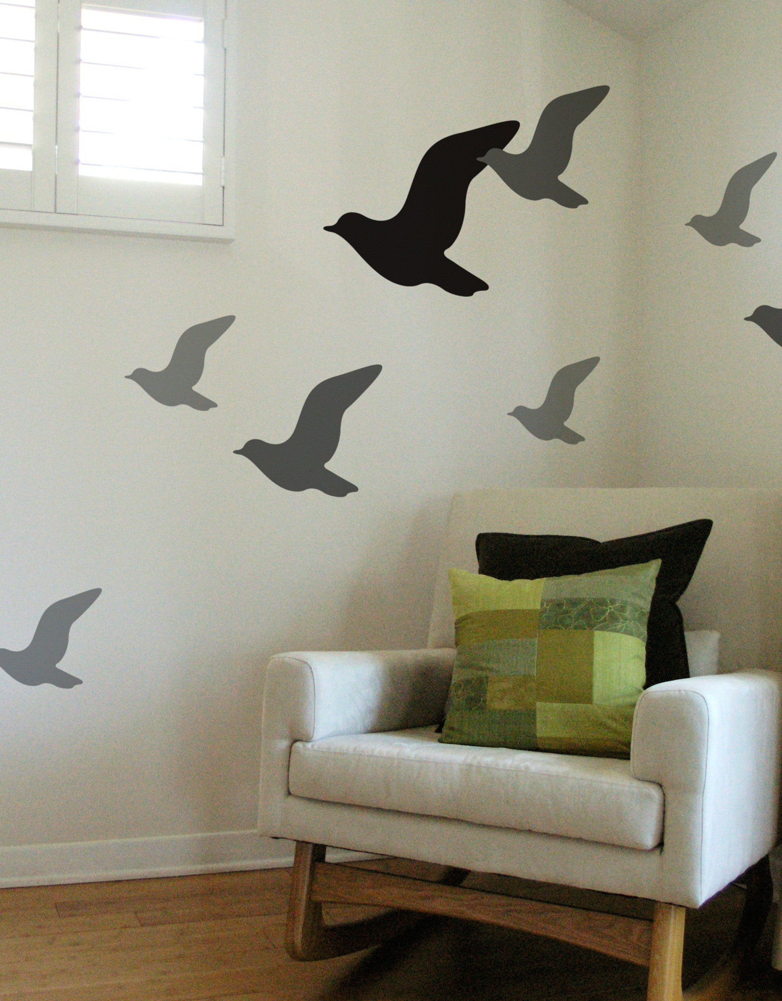 Flying Bird Wall Decals | Bird Silhouette Wall Stickers | Blik