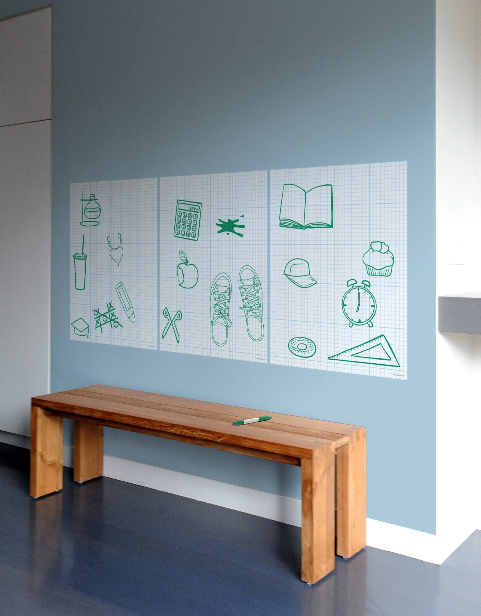 Dry Erase Graph Board Whiteboard Decal Blik