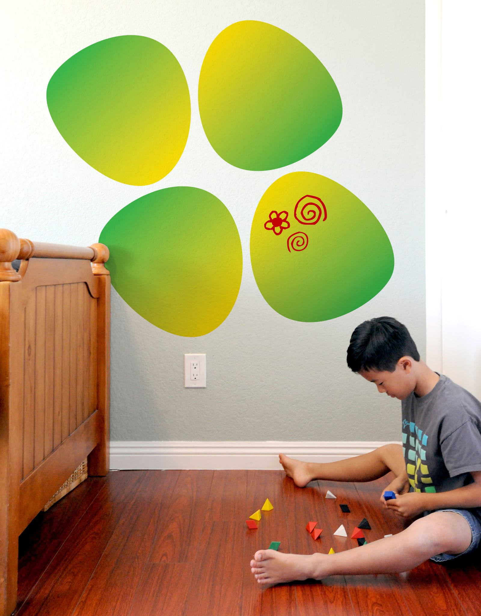Yellow Gradient Circle Dry Erase Wall Decal by BLIK – Blik