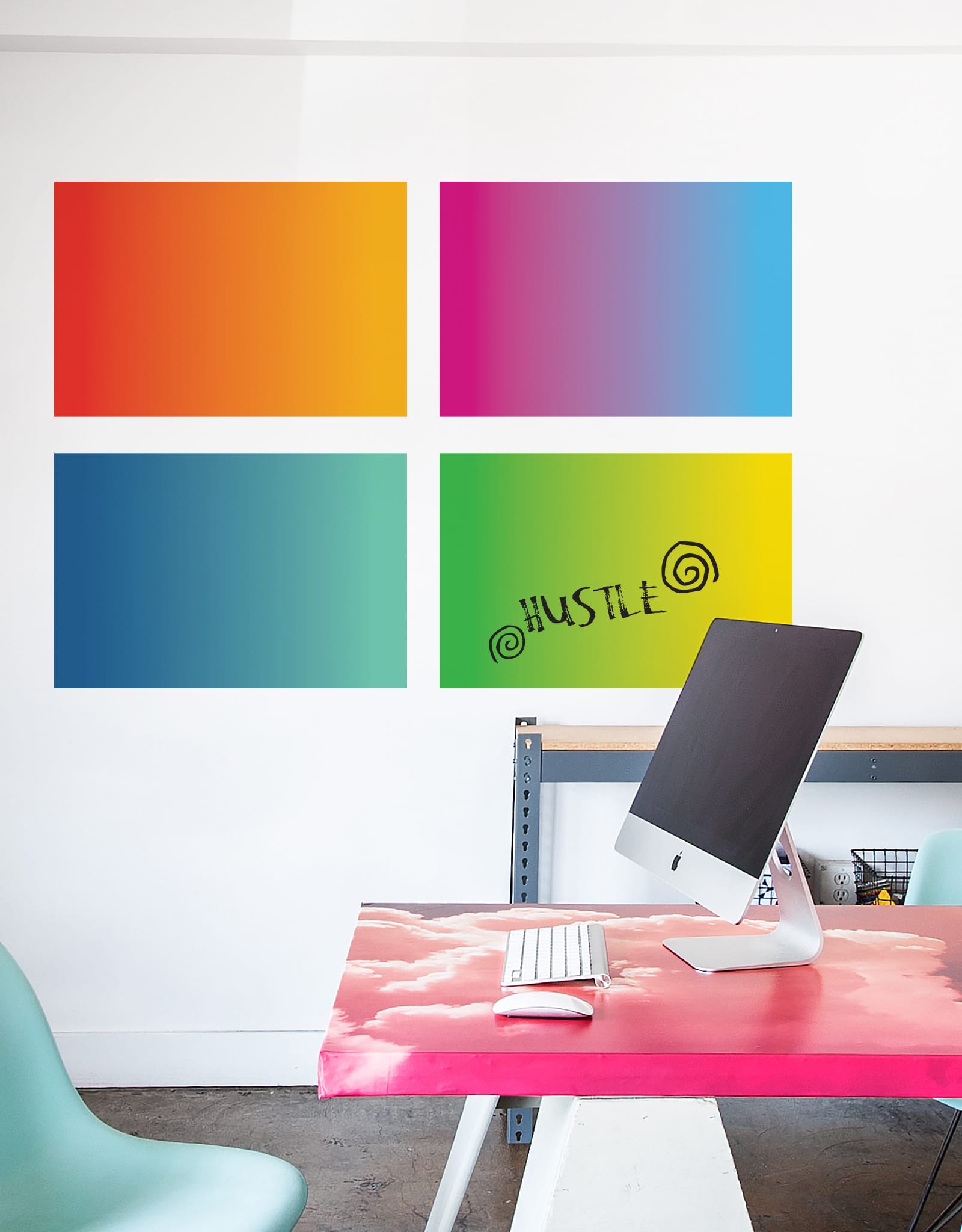 Rectangle - Pink Gradient Dry Erase