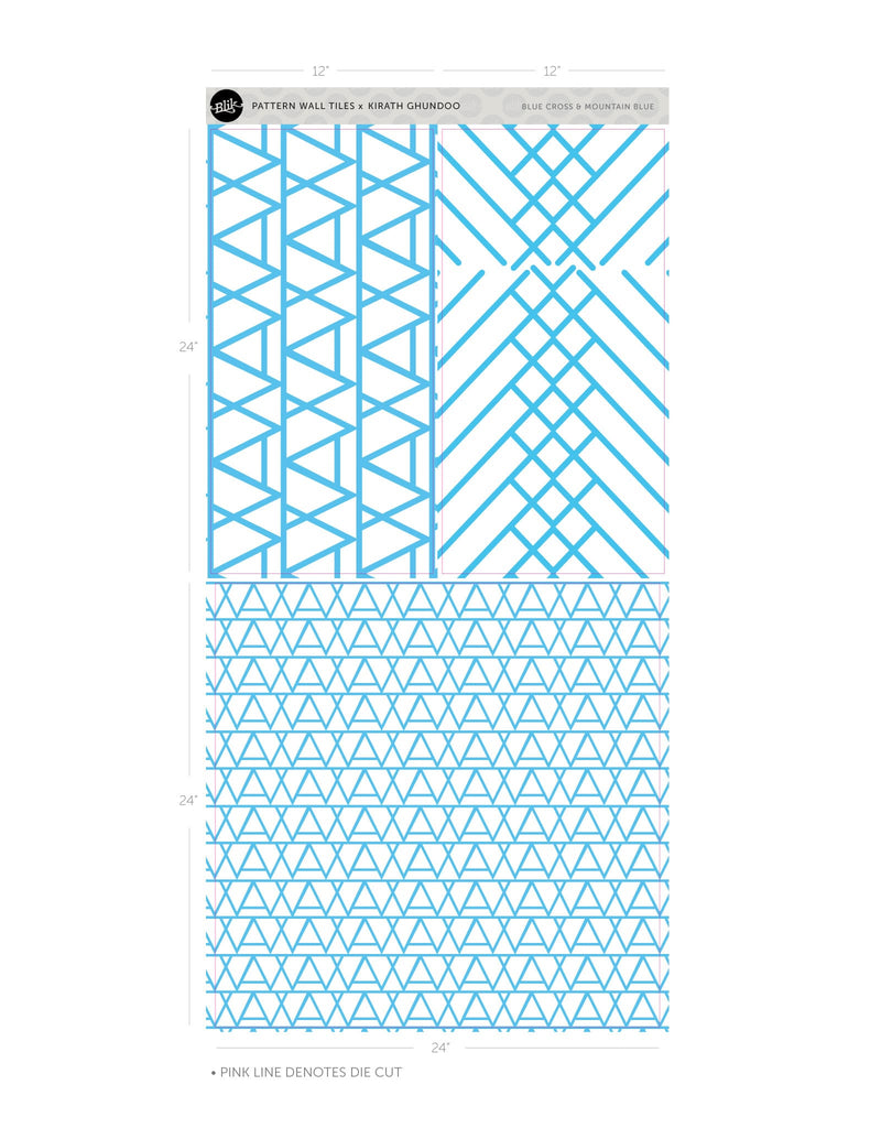 Blue Cross Mountain Pattern Wall Tiles