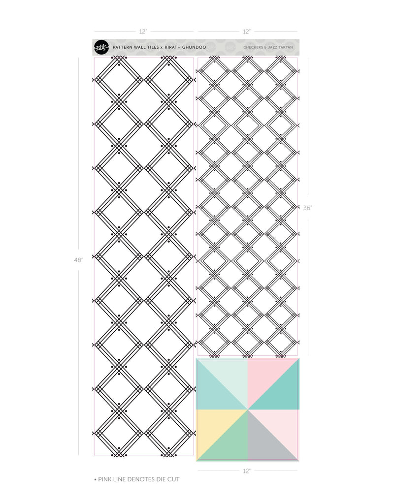 Jazz Tartan Checkers Pattern Wall Tiles