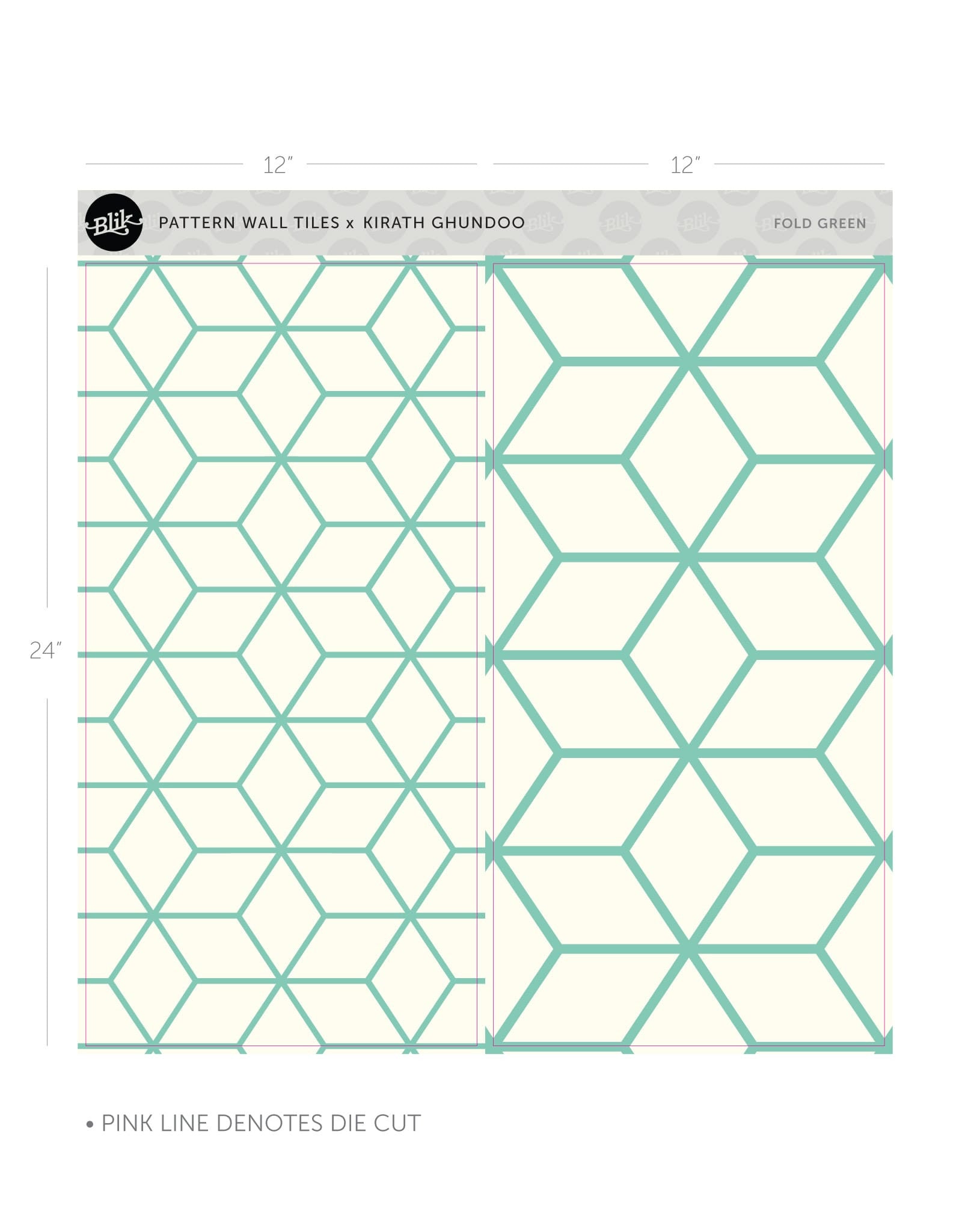 Fold Green Pattern Wall Tiles