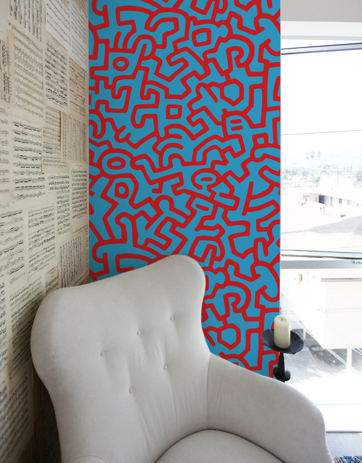 Kieth Harning Pattern Keith Haring Removable Pop Shop Wallpaper | Wall Art by Blik