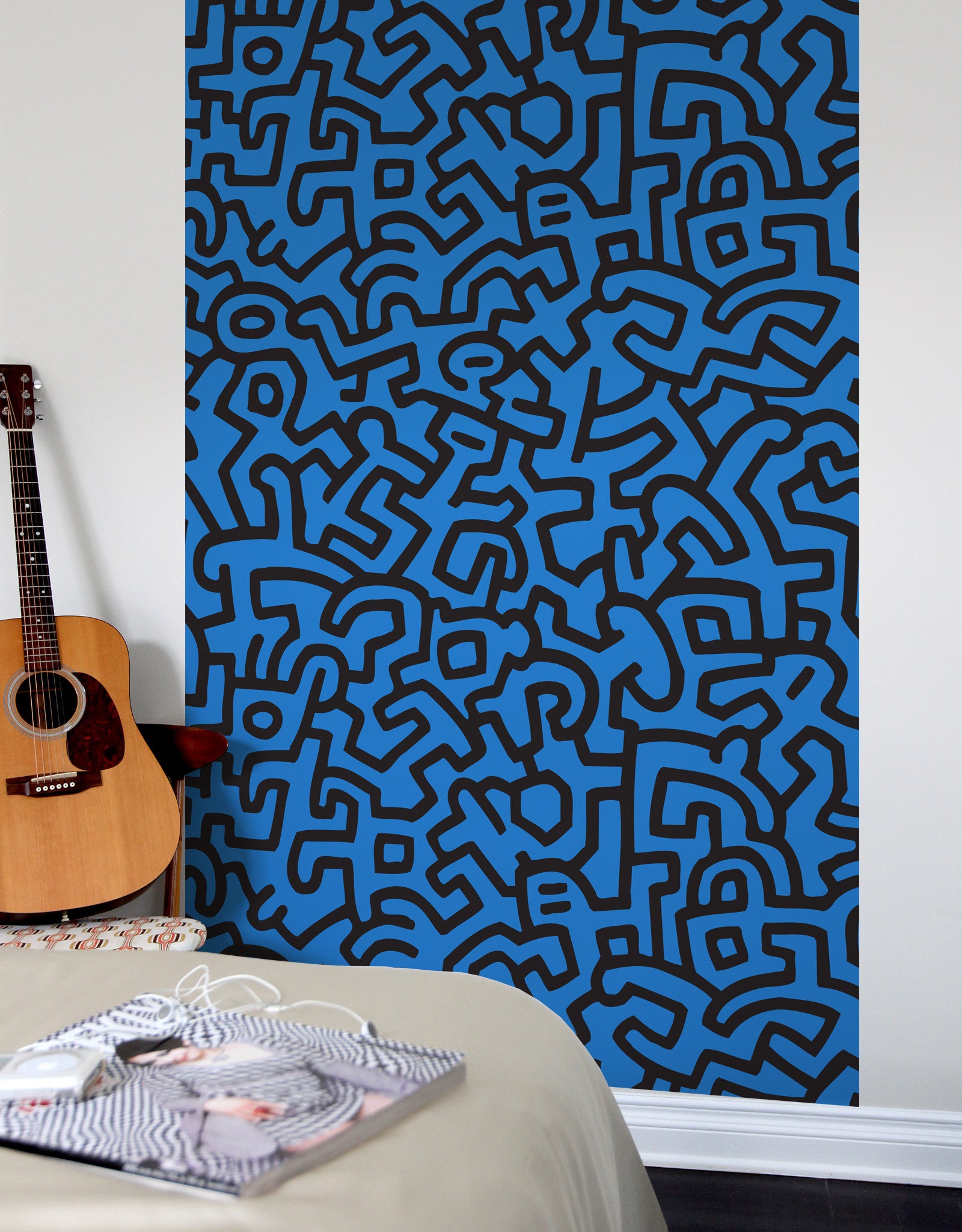 Kieth Harning Pattern Keith Haring Removable Pop Shop Wallpaper | Wall Art by Blik