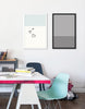 Color Block Dry Erase, Black Frame