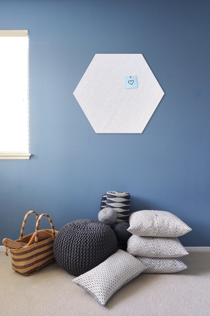 Hexagon Pinboard, Large in White