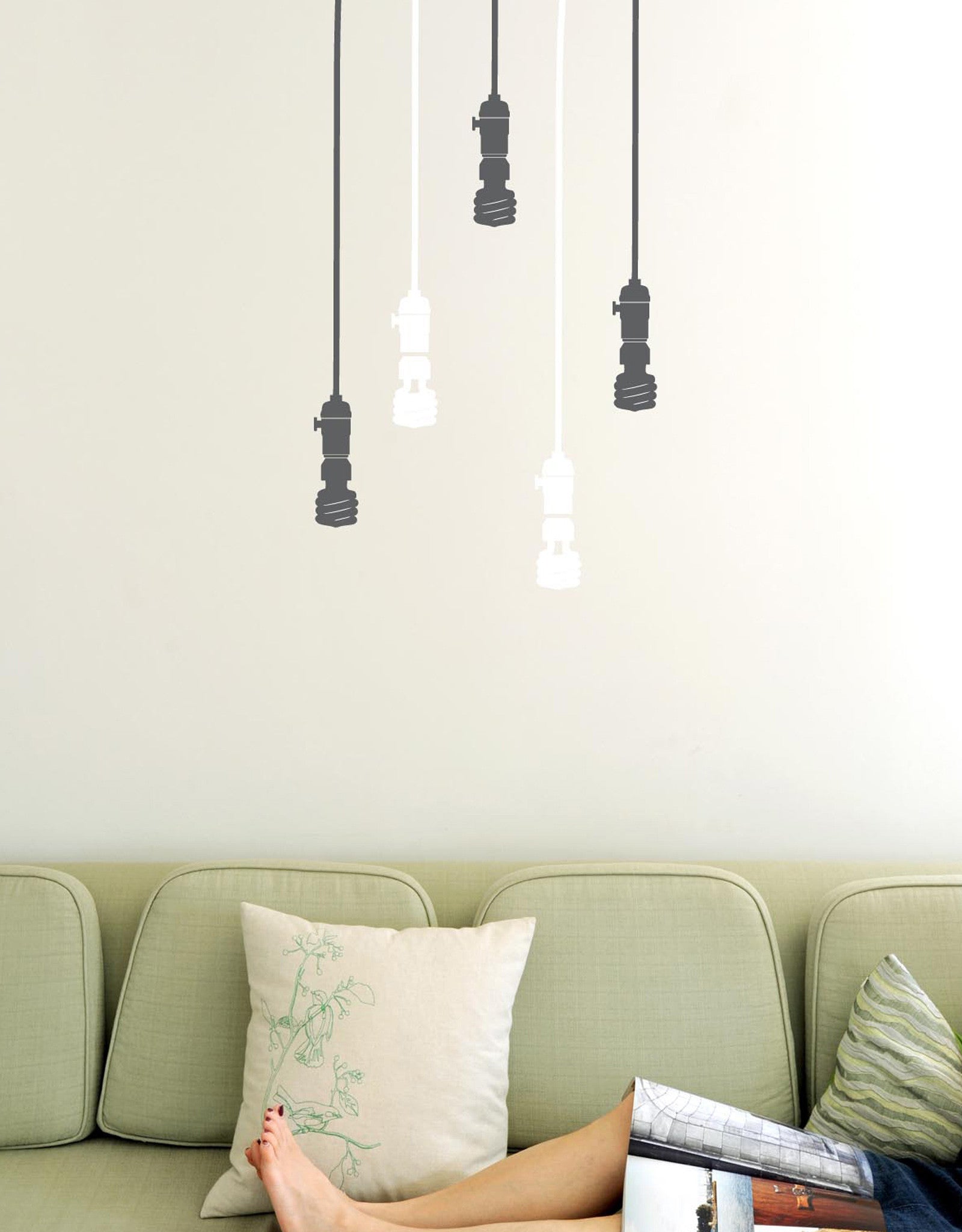 Hanging Light Bulb Wall Decal | Light Bulb Wall Stickers – Blik