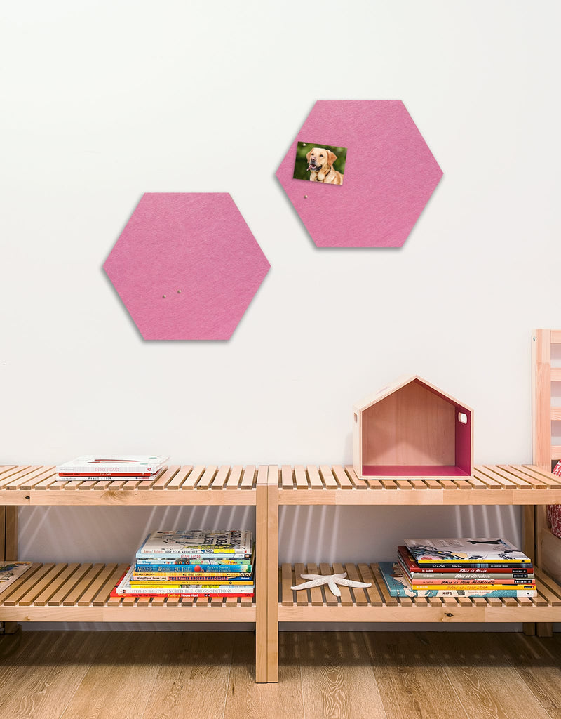 Hexagon Pinboard, Small in Pink