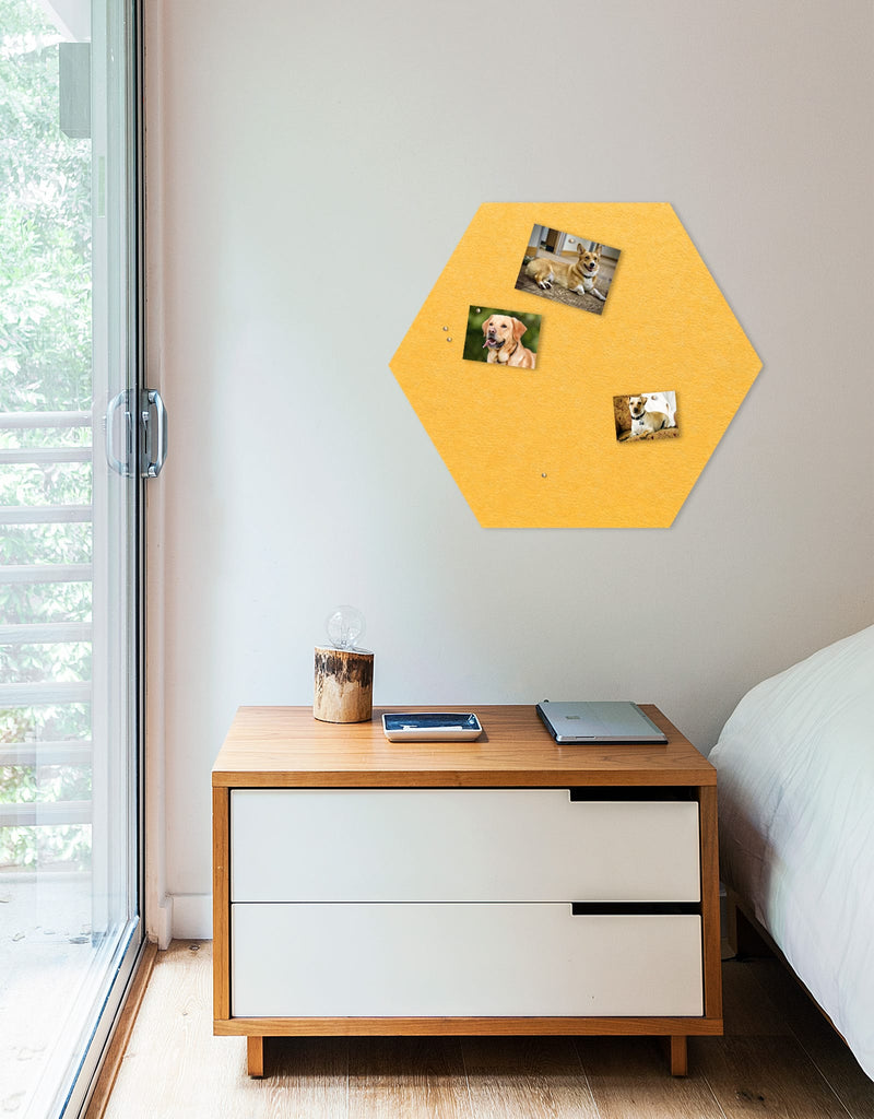 Hexagon Pinboard, Large in Sunflower
