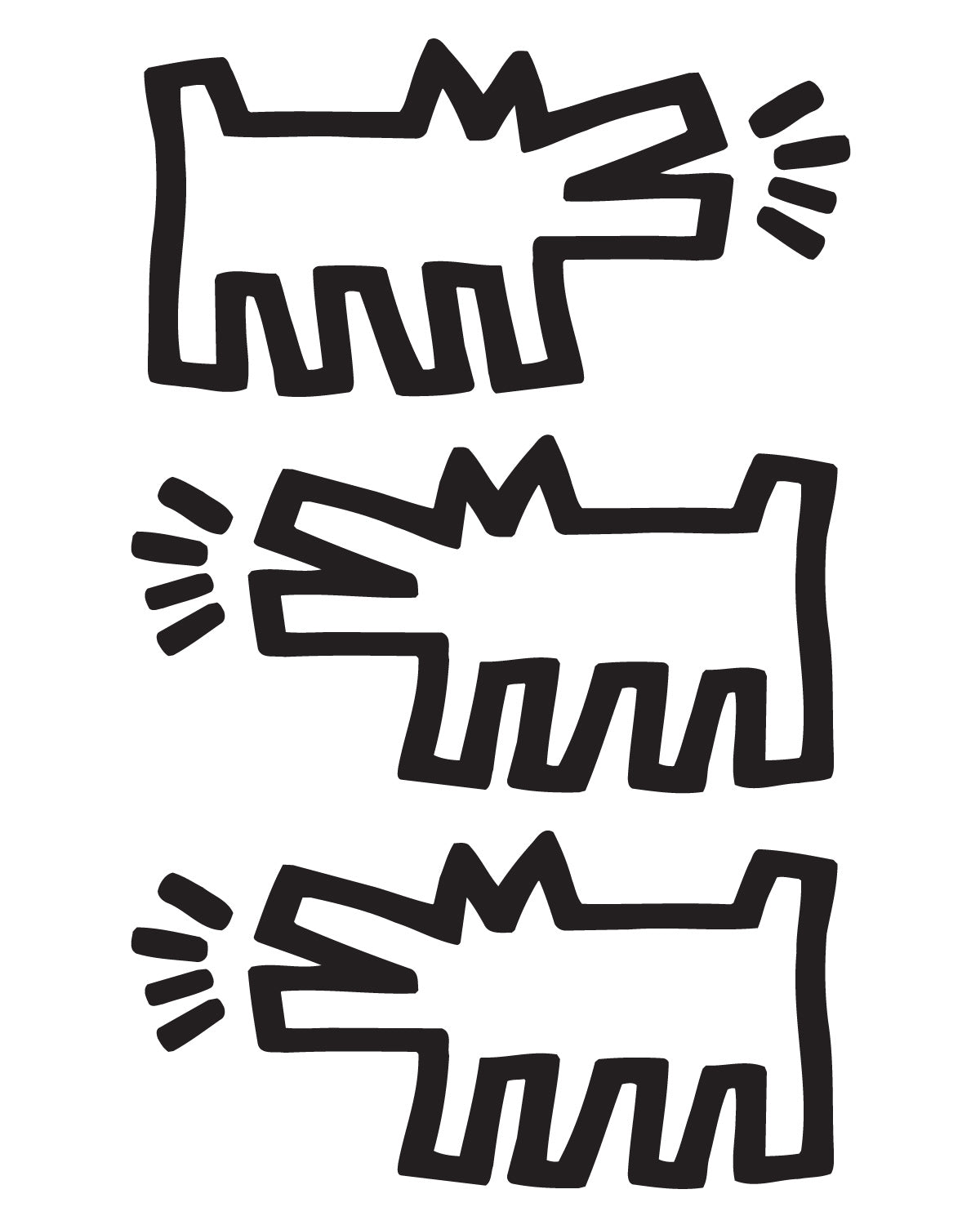 Keith Haring Wall Stickers, Barking Dogs Wall Decals