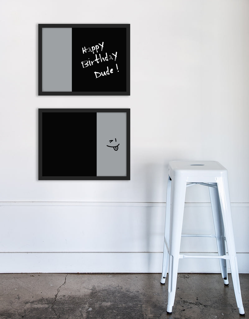 Color Block Dry Erase, Black Frame