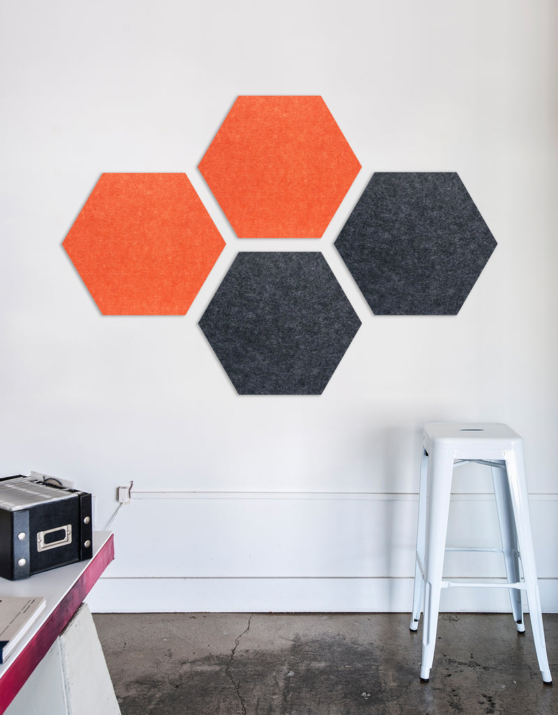 Hexagon Pinboard, Small in Tangerine