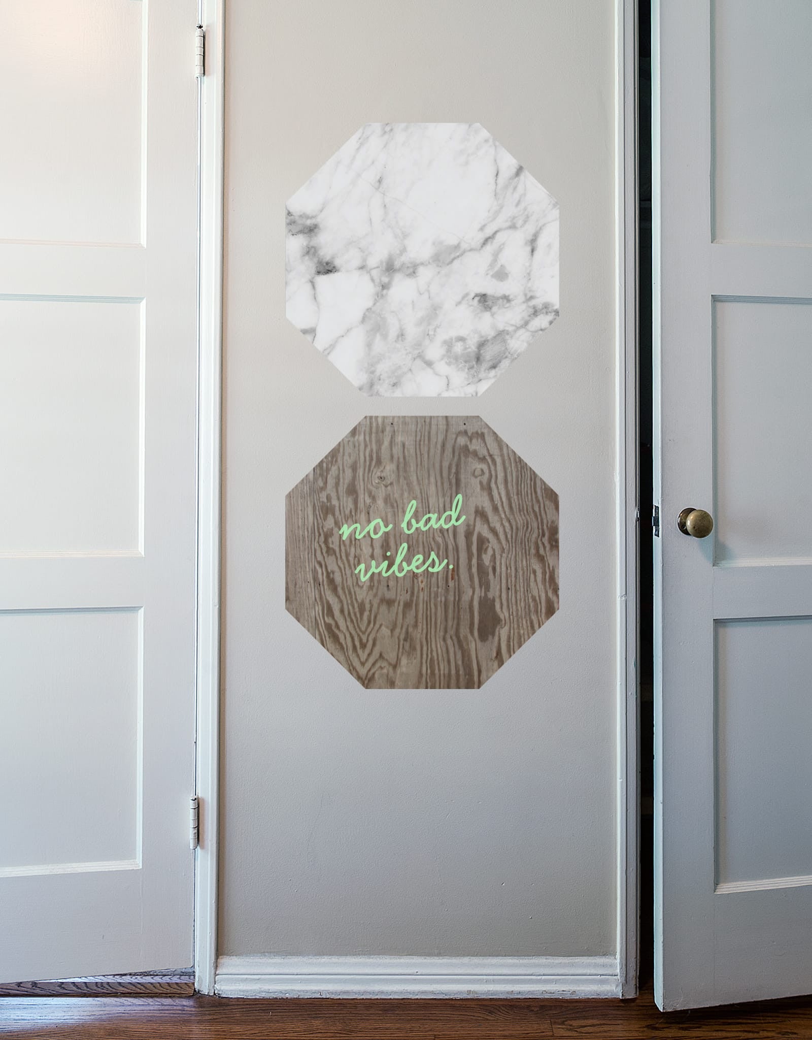 White Marble Dry Erase - Octagon