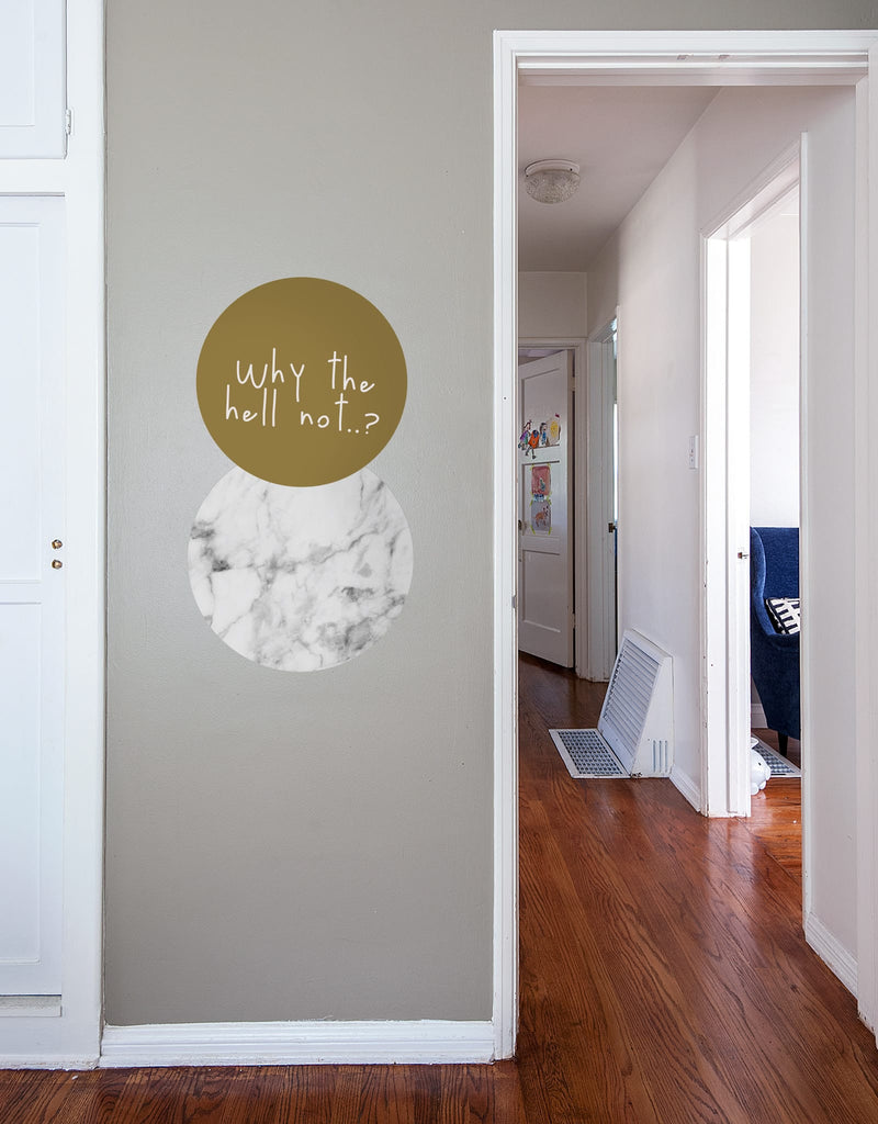 White Marble Dry Erase - Circle